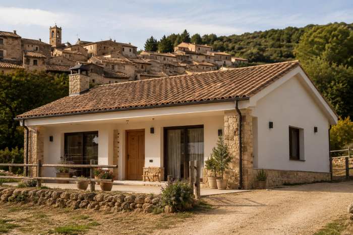 Casa rural terminada construida con sistema Steel Frame